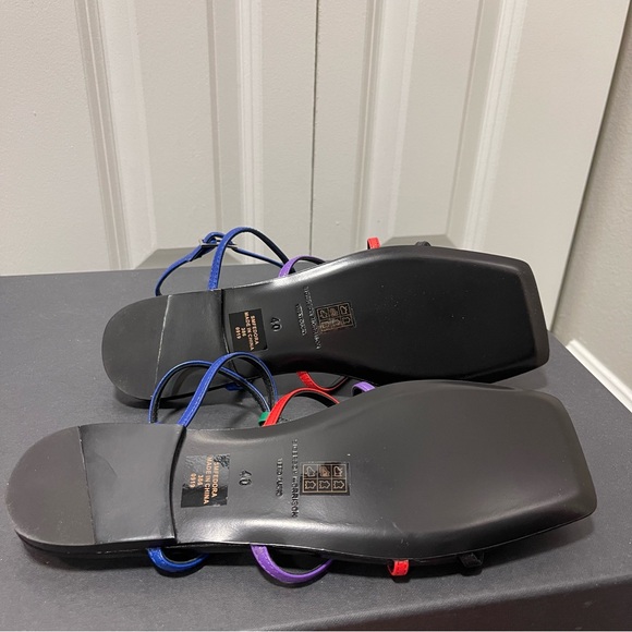 Sigerson Morrison Fedora Multicolor Leather Strappy Sandals Sz IT 40/US 9.5-10 - Picture 9 of 11